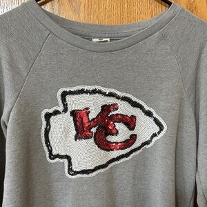 CHIEFS NFL PINK sequin sweatshirt